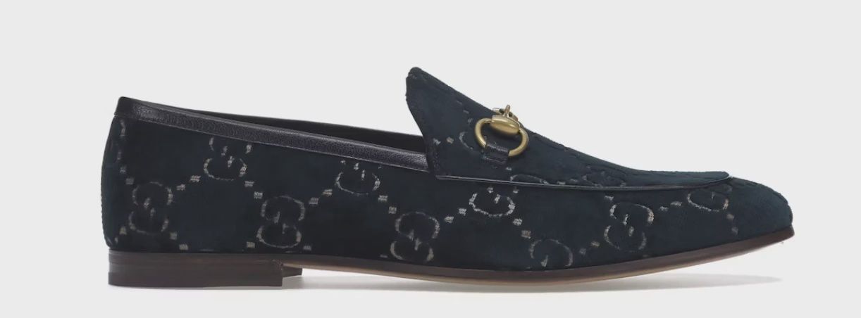 Gucci Jordaan GG Loafer Blue Velvet • Brand New [4323]