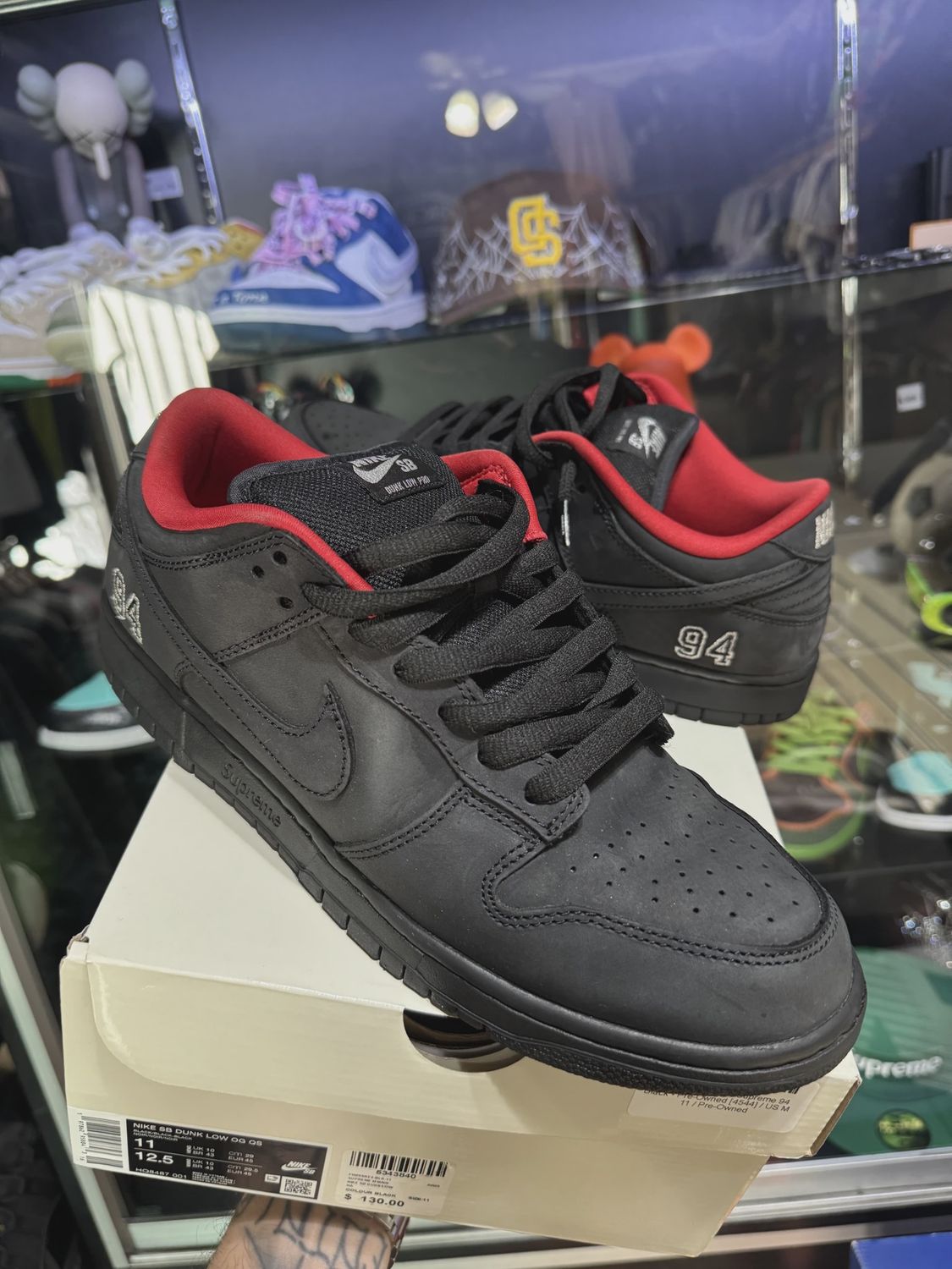 Nike SB Dunk Low Supreme 94 Black -  • Pre-Owned [7544]