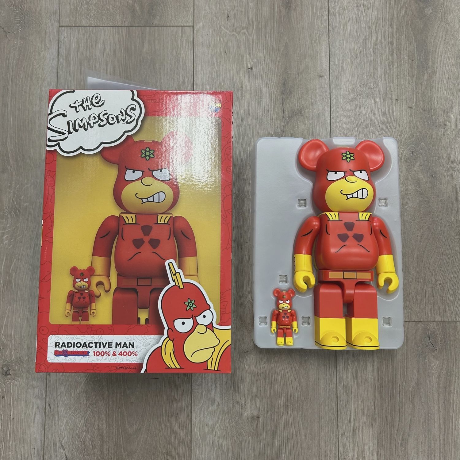Bearbrick The Simpsons Radioactive Man "100% &amp; 400% Set" • Brand New [9992]