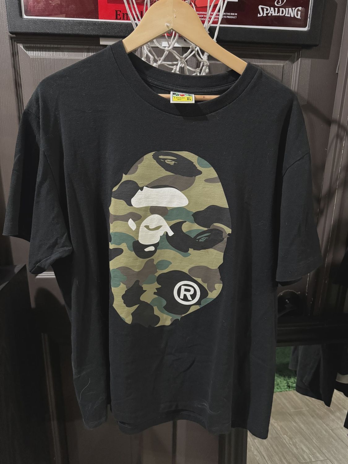 Bape Camo Head Black Tee size XL • Pre-Owned [2888]