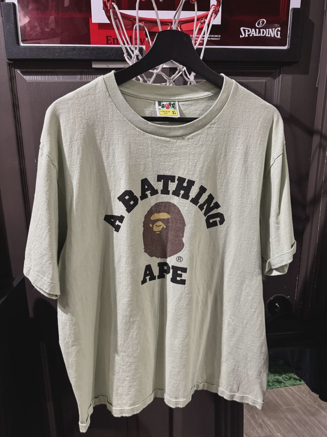 Bape College Logo Tee Mint Green size XL • Pre-Owned [2400]