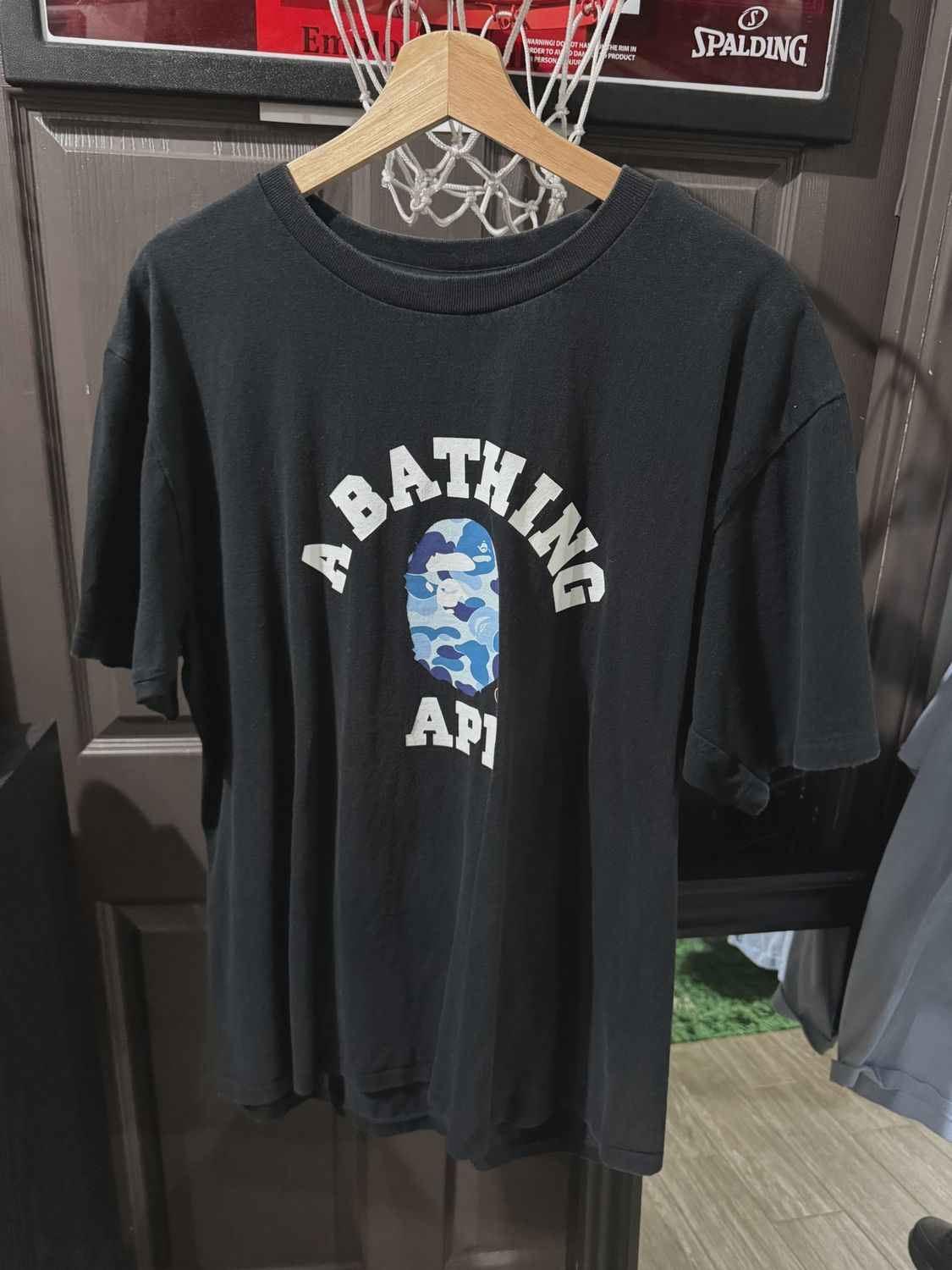 Bape College Logo Black Tee XL • Pre-Owned [6471]