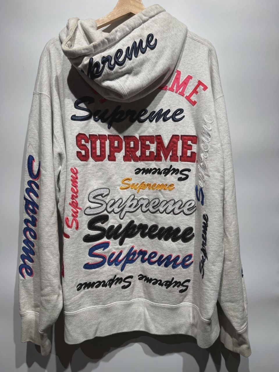 Supreme Multi Logo Hooded Sweatshirt Ash Grey XL • Pre-Owned [7507], Clothing Size: XL, Product Condition: Pre-Owned