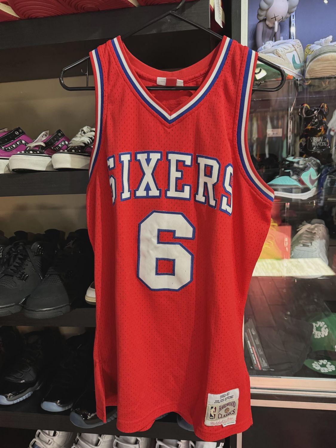 Mitchell &amp; Ness Sixers Irving Jersey size L • Pre-Owned [5351]