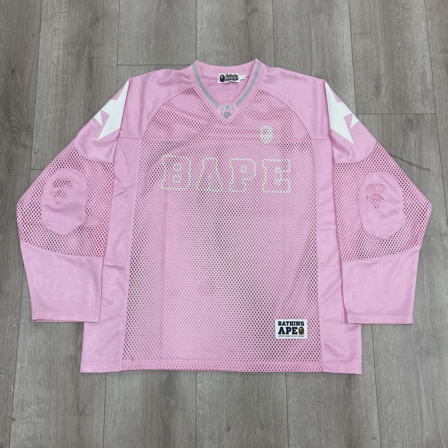 BAPE Line Camo Logo Relaxed Fit Football Jersey • Pre-Owned [2164]