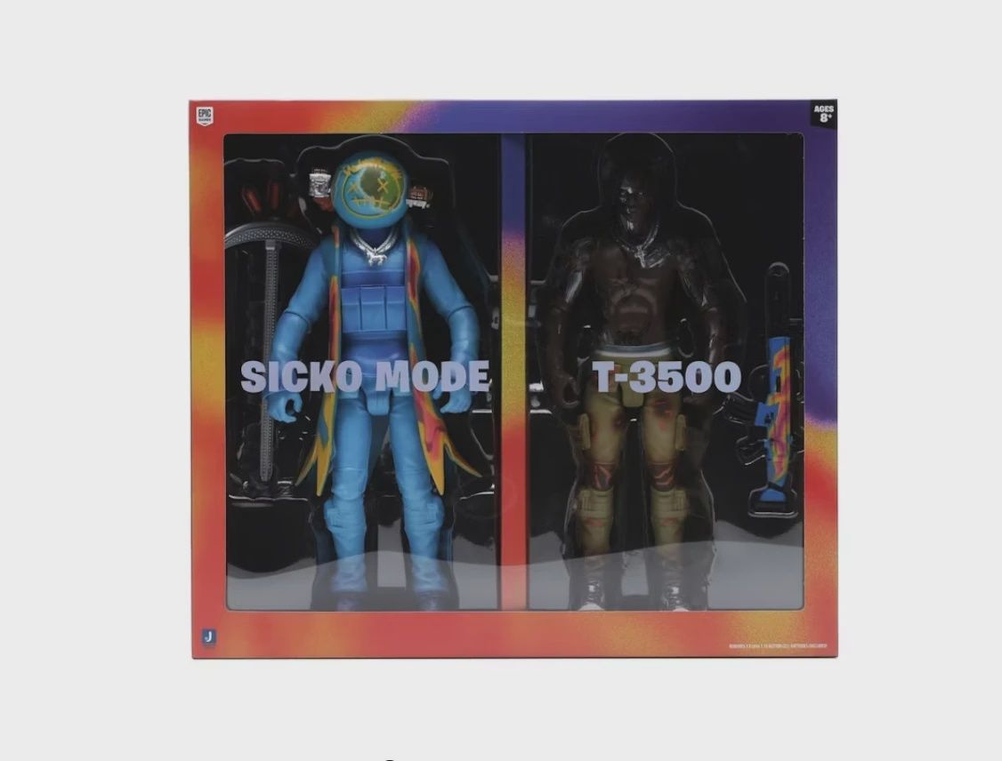 Travis Scott Cactus Jack Fortnite 12" Action Figure Duo Set • Pre-Owned [1984]