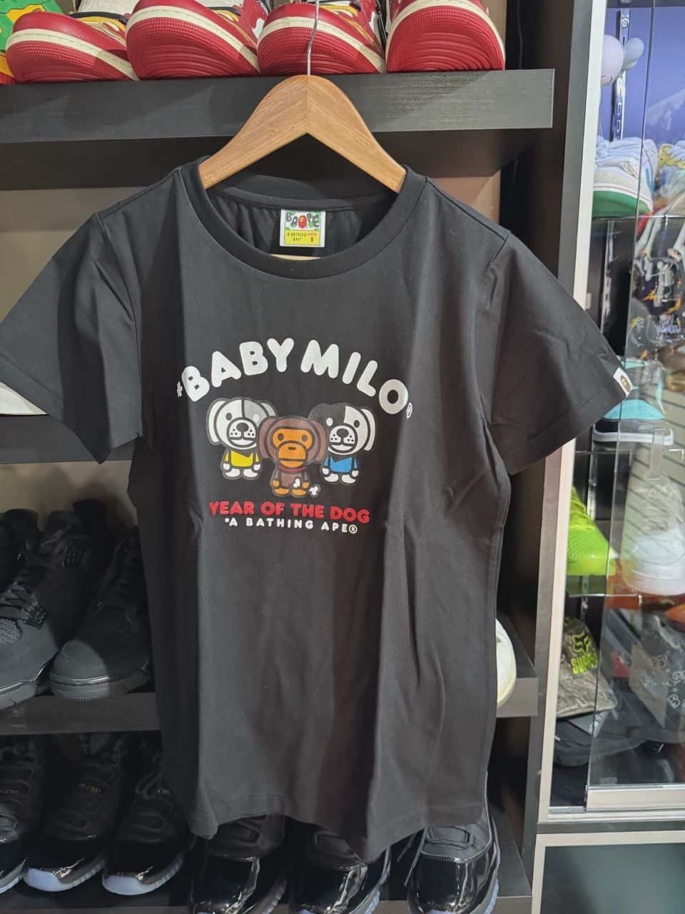 A BATHING APE MEN’S YEAR OF THE DOG BABY MILO TEE BLACK  • Brand New [7631], Clothing Size: S, Product Condition: Brand New