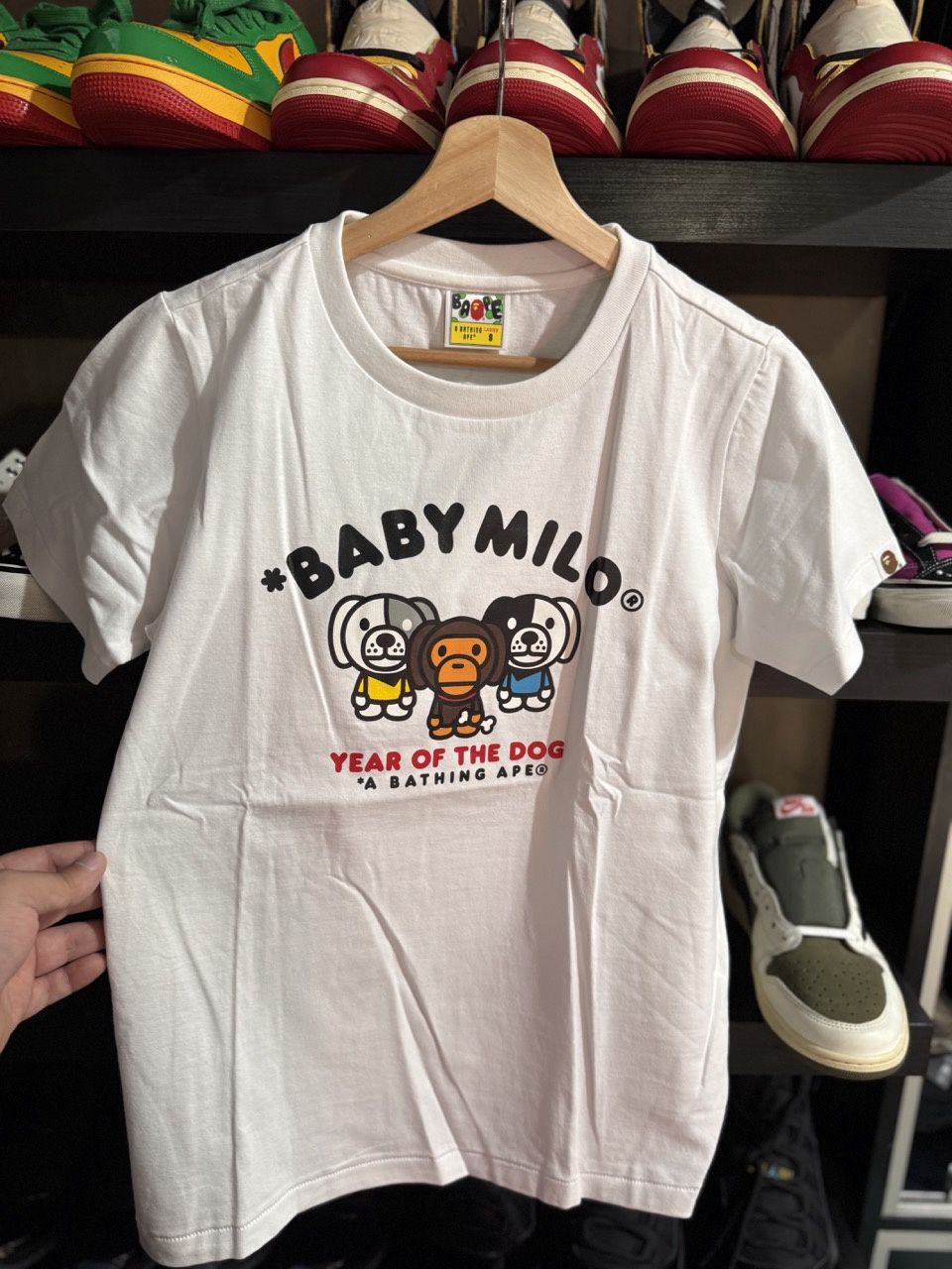 A BATHING APE MEN’S YEAR OF THE DOG BABY MILO TEE WHITE • Brand New [8692], Clothing Size: S, Product Condition: Brand New