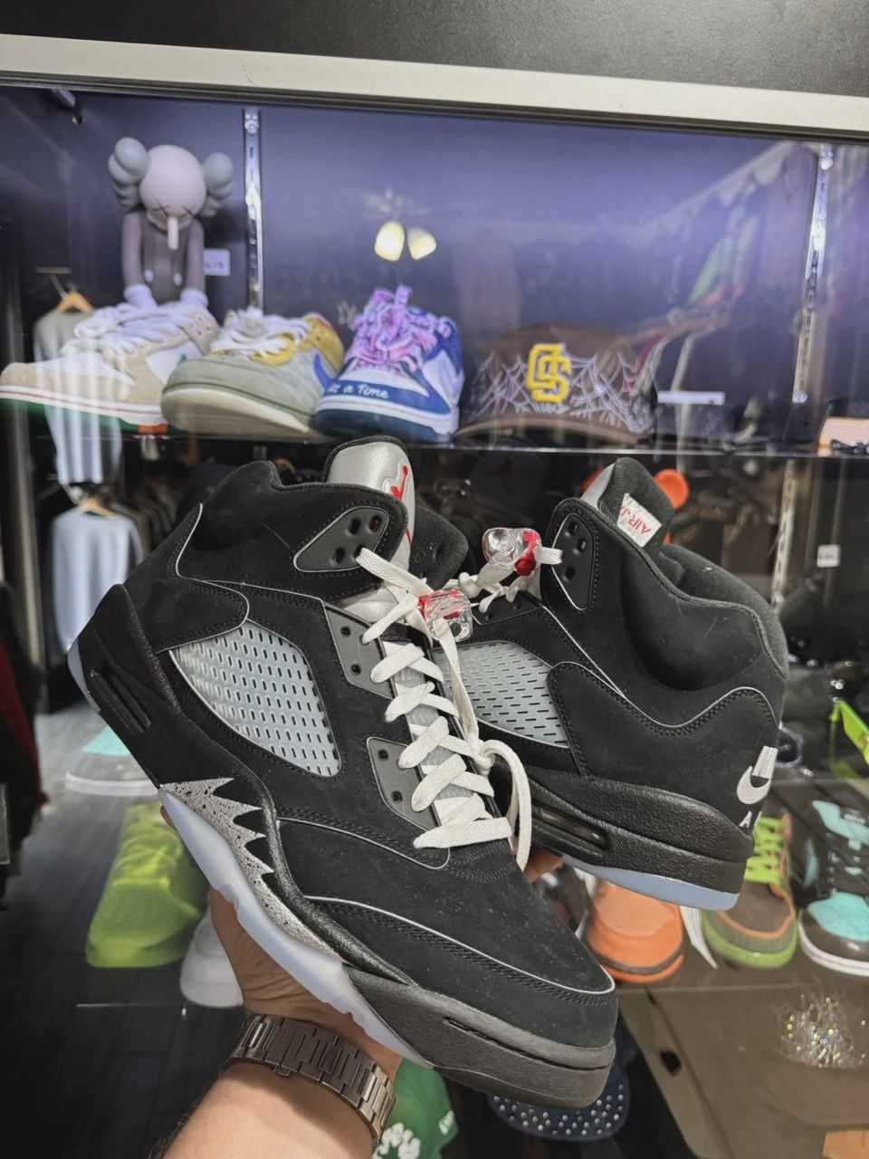 Air Jordan 5 Retro Original Black Metallic Reimagined No Box • Pre-Owned [3288]