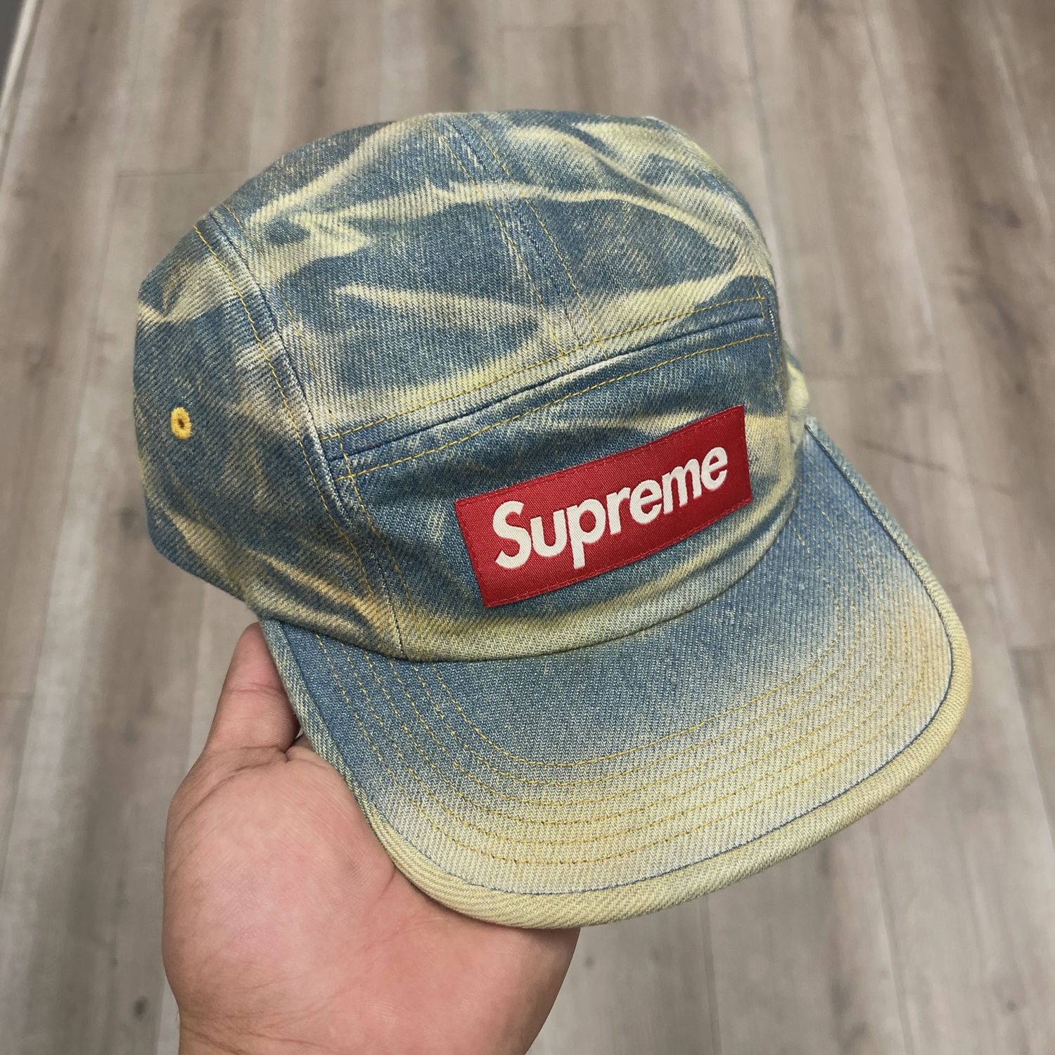 Supreme Denim Camp Cap (FW25) Washed Indigo • Pre-Owned [2957]