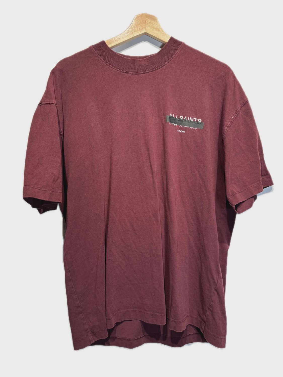 All Saints Burgundy Tee  • Pre-Owned [0935]