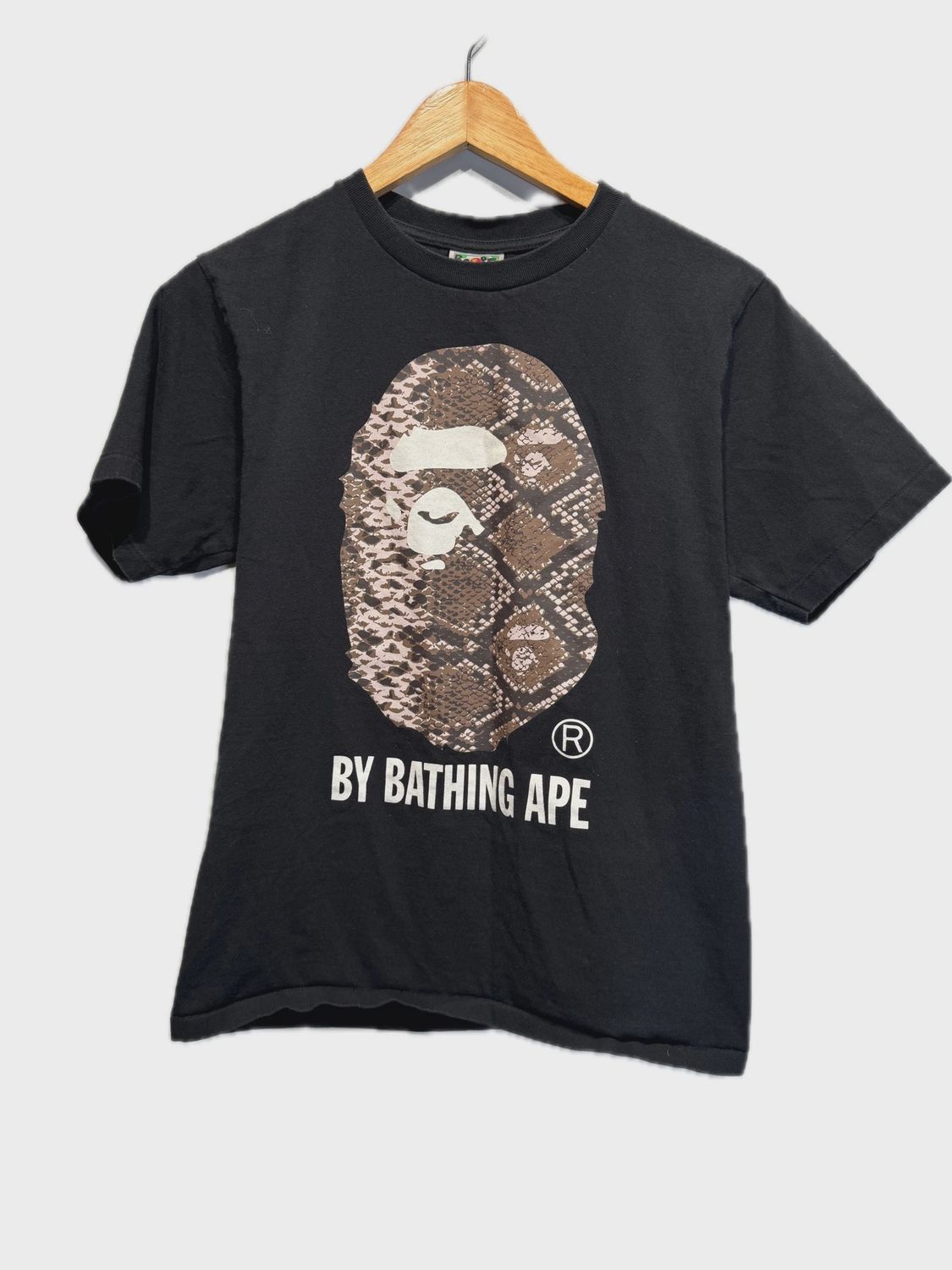 Bape Head Snake Skin Black Tee size S • Pre-Owned [5557]