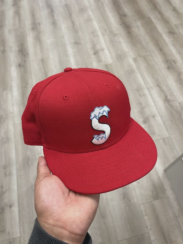 FW20 Supreme Icy Snow S Logo Fitted Hat Size 8 • Pre-Owned [9565]