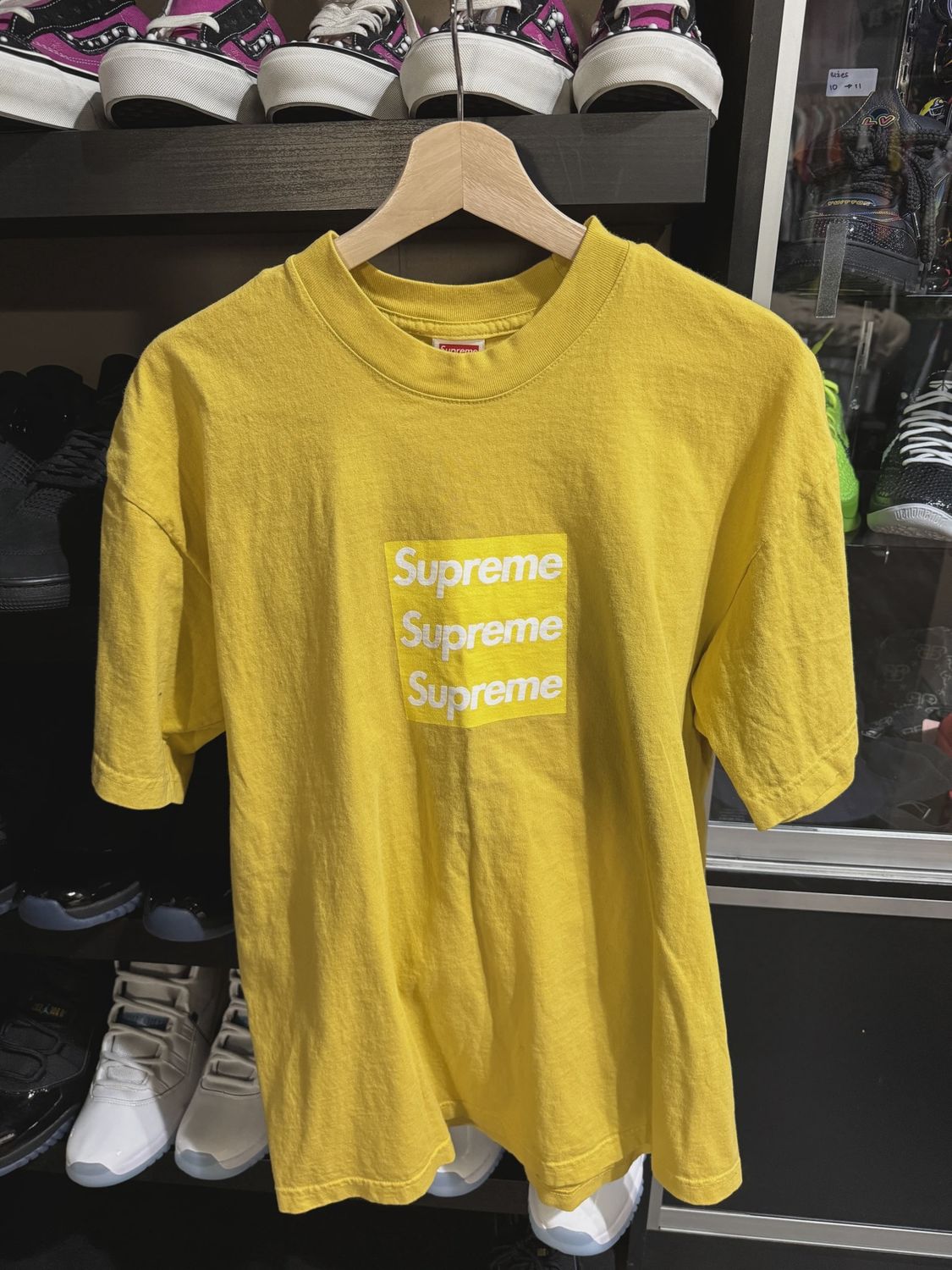 Asspizza Triple Box Logo Yellow sz L • Pre-Owned [7126]