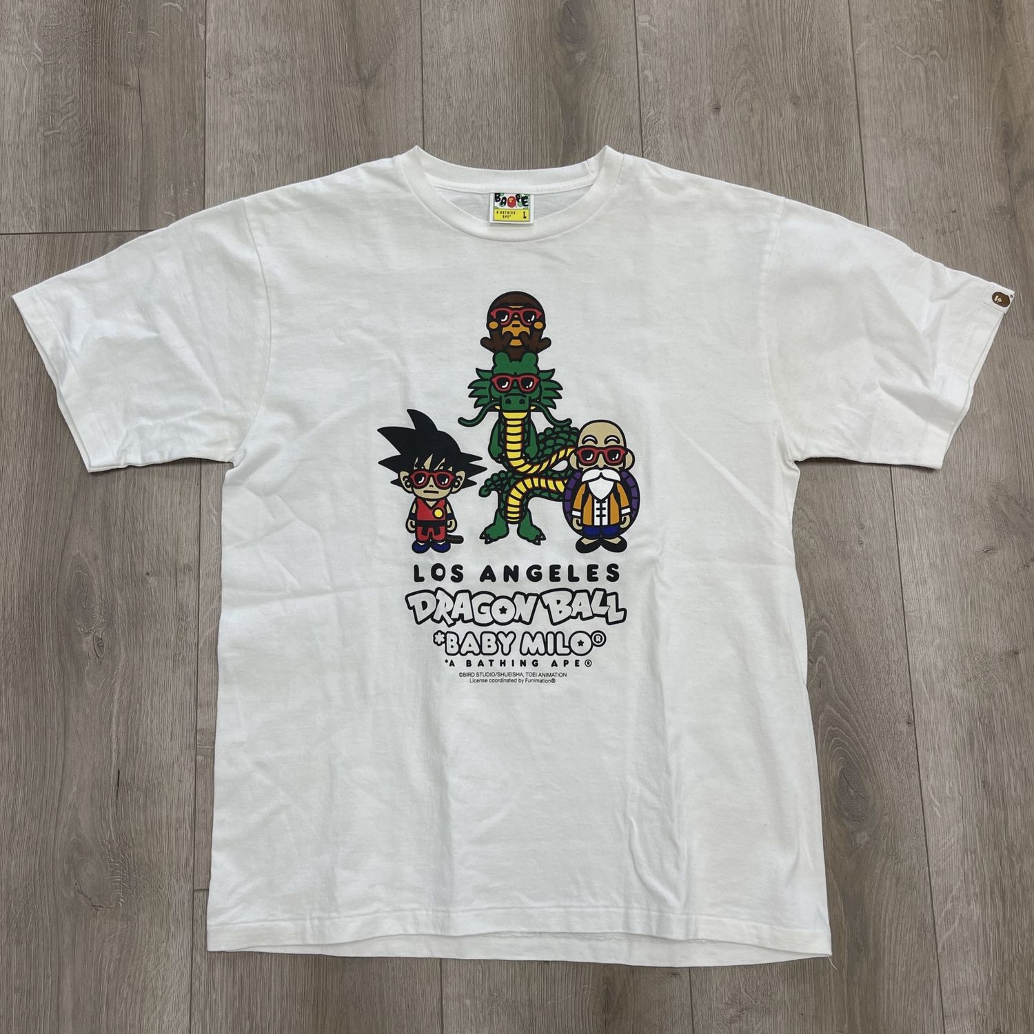 BAPE x Dragon Ball Z LA Exclusive Baby Milo T-shirt White • Pre-Owned [1159]