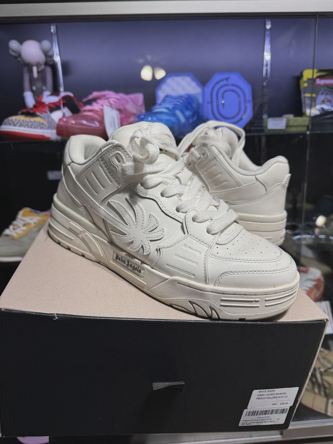 Palm Angels White Leather Chunky Sneakers • Pre-Owned [1138]