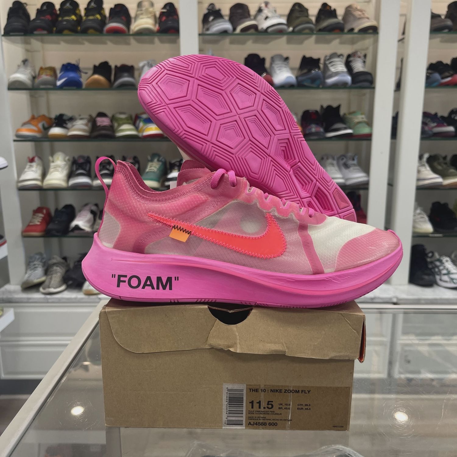 Nike Zoom Fly Off-White Pink • Pre-Owned [2976]