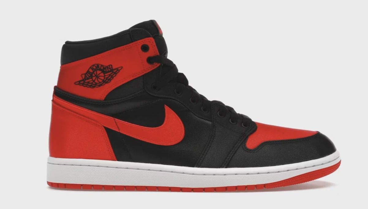 Air Jordan 1 Retro High Original Satin Black Red (Women's) • Brand New [8990]