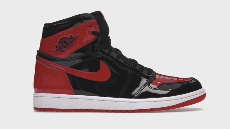 Air Jordan 1 Retro High Original Patent Black Red • Brand New [5305]