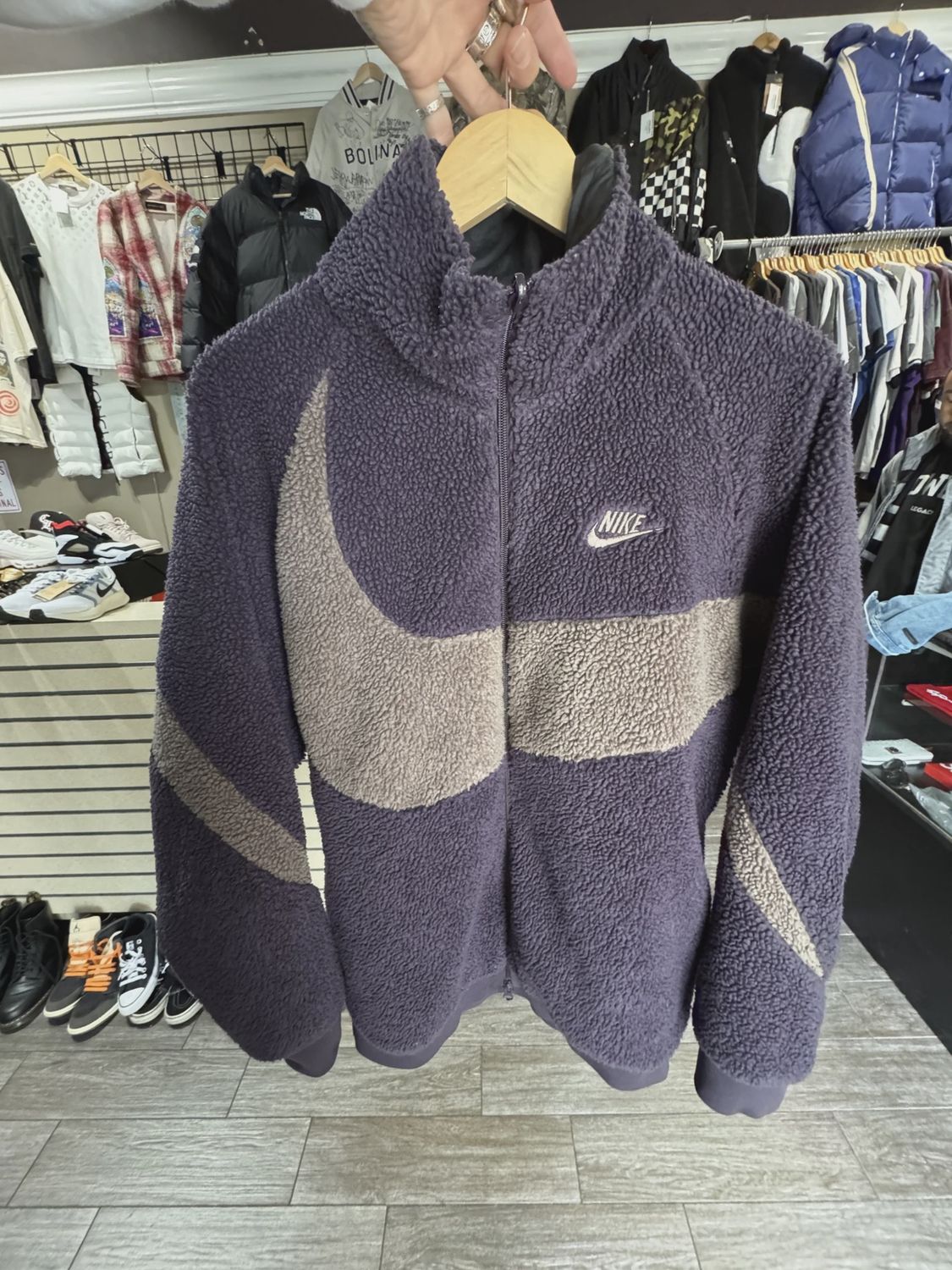 Nike Purple Fleece Hoodie Reversible • Pre-Owned [0896]
