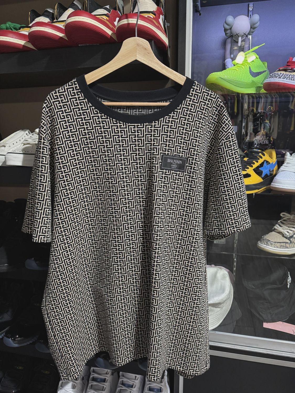 Balmain Couture Label Labyrinthe Jacquard T Shirt  • Pre-Owned [3708]