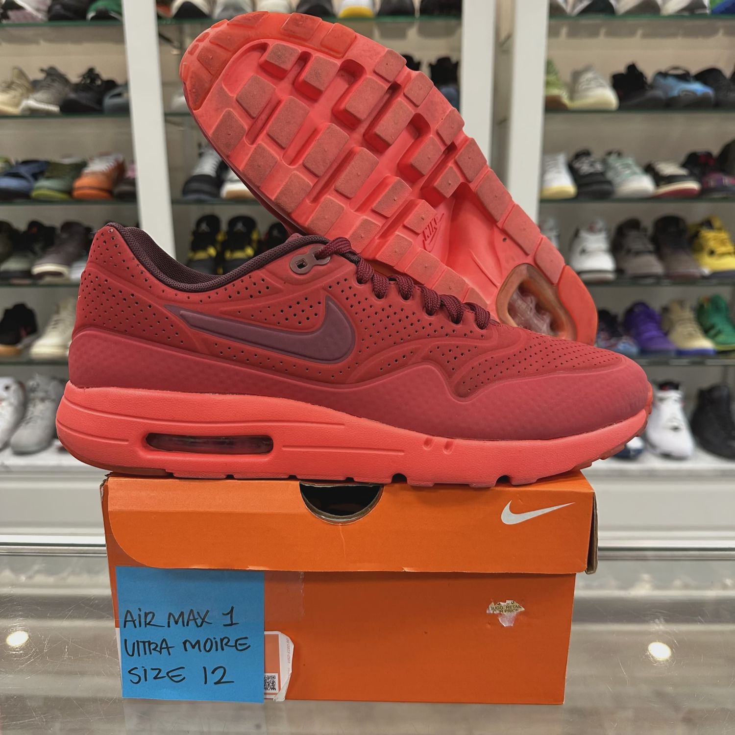 Nike Air Max 1 Ultra Moire Gym Red • Pre-Owned [7381]