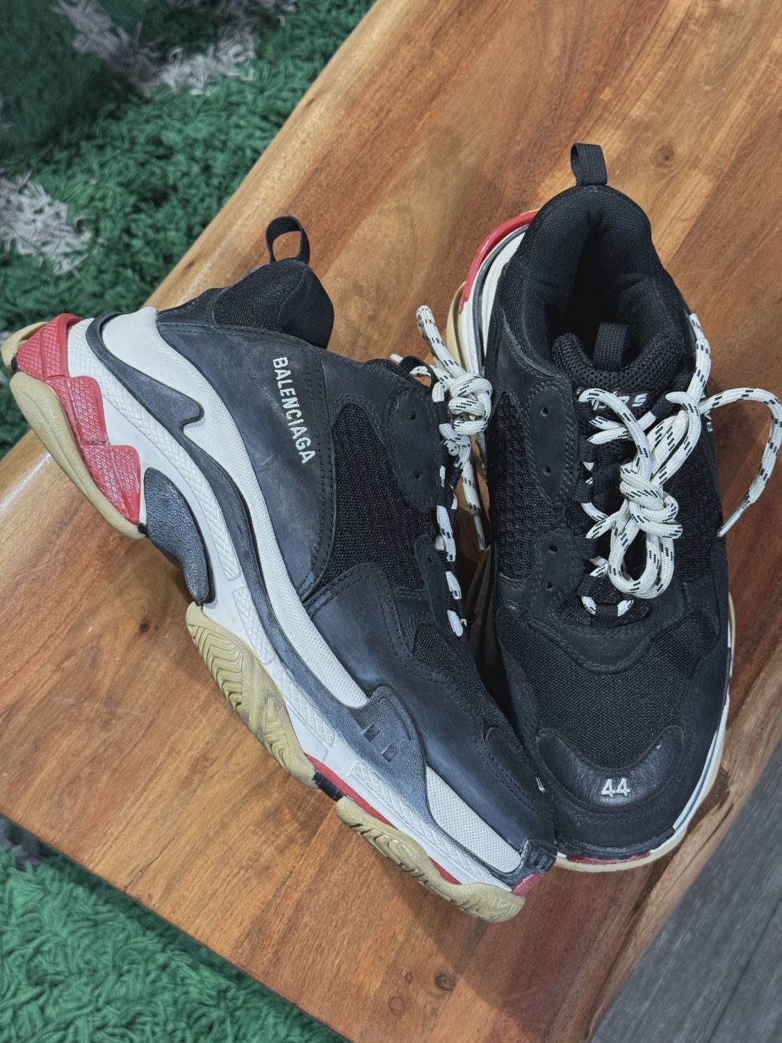 Balenciaga Triple S Black White Red - No Box • Pre-Owned [5557]