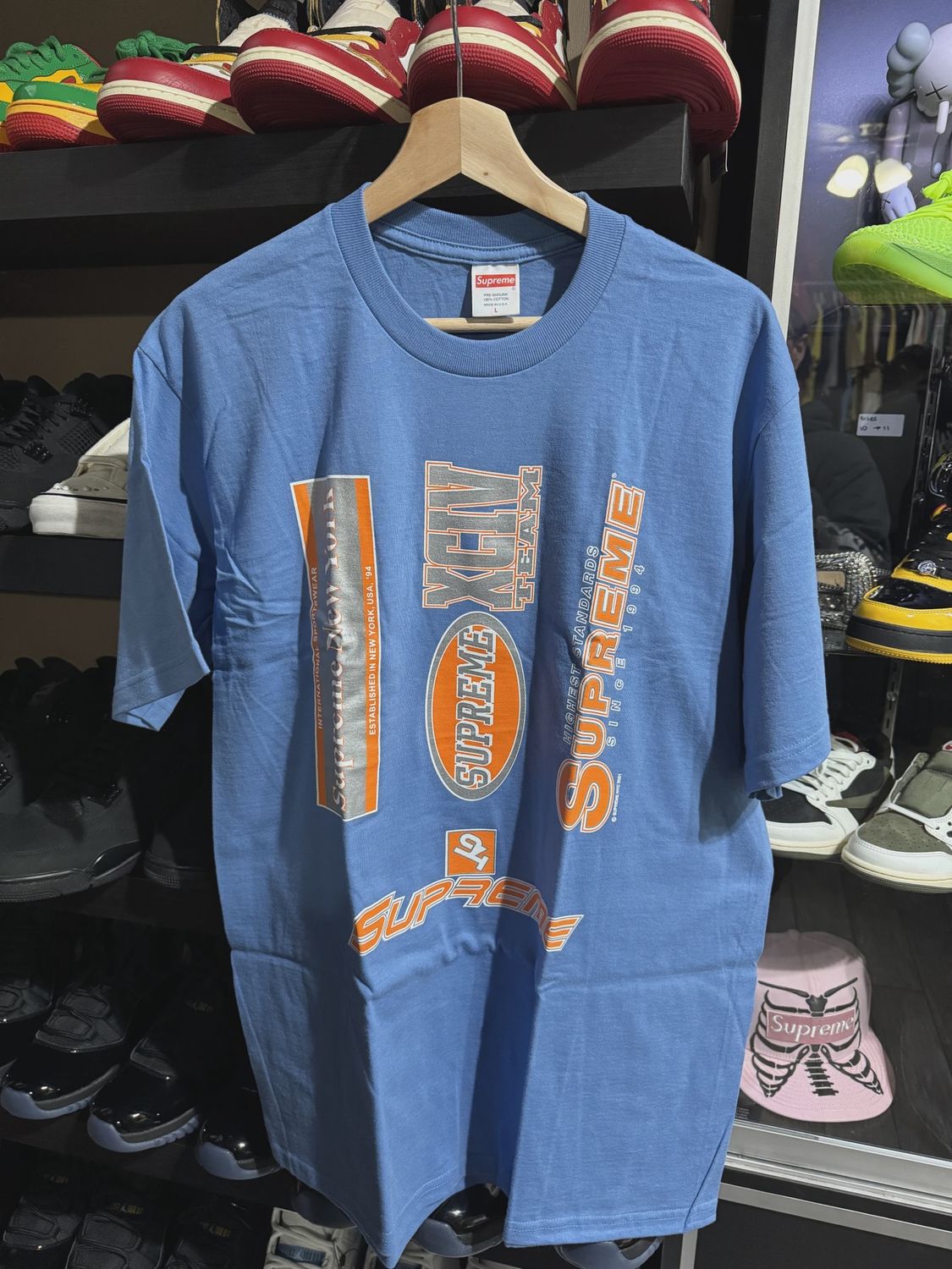 Supreme Multi Logos Tee Dusty Light Royal Blue • Brand New [0249]