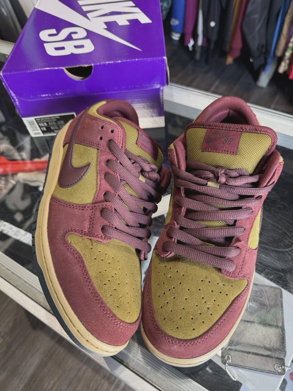 Nike SB Dunk Low Dark Team Red Olive Flak • Pre-Owned [7404], Product Condition: Pre-Owned, Shoe Size: US M 10.5