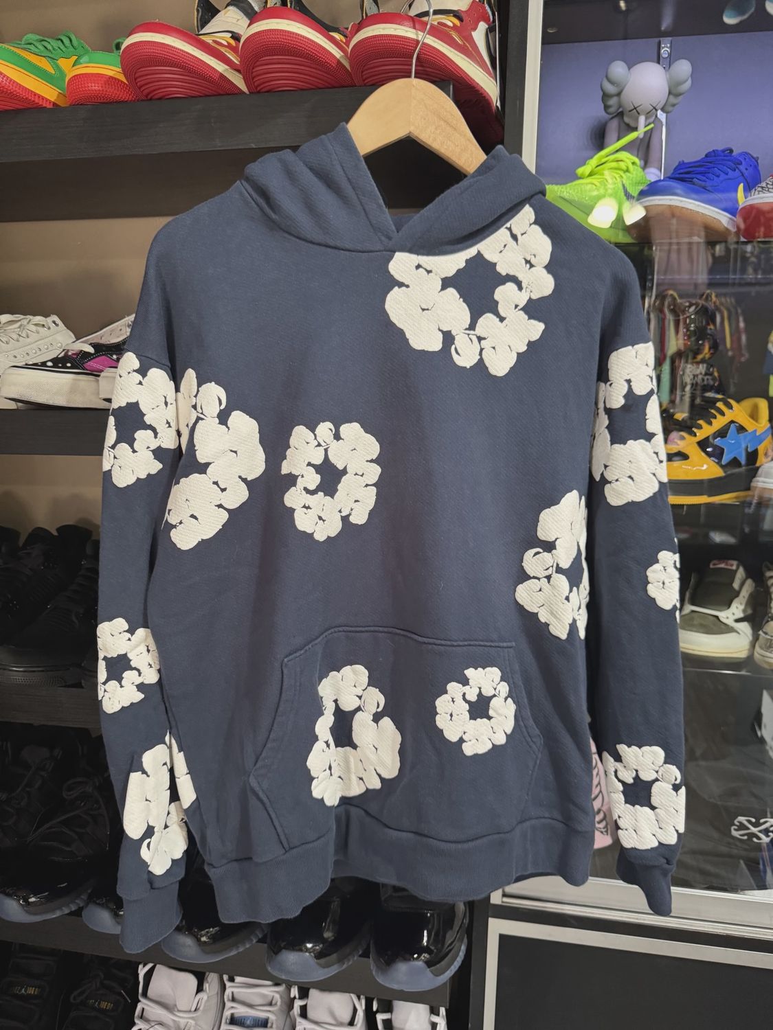 Denim Tears Cotton Wreath Hoodie Navy L • Pre-Owned [9359]