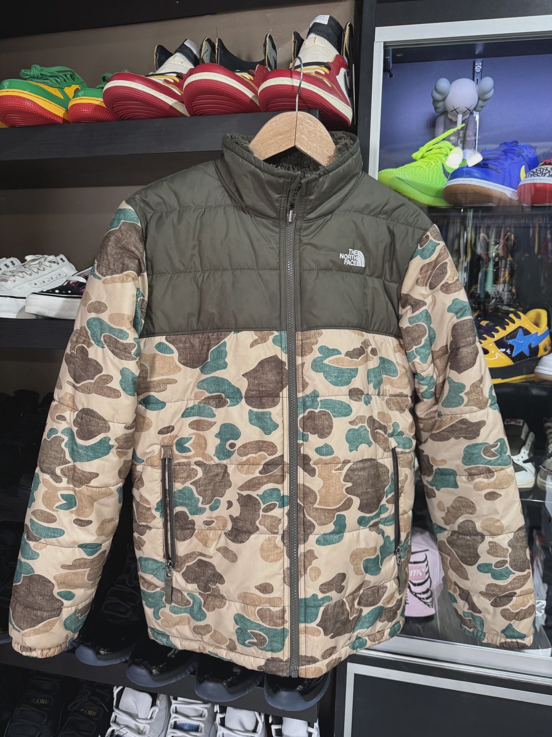 The North Face Reversible Camo Jacket - Kids XL • Pre-Owned [6473]