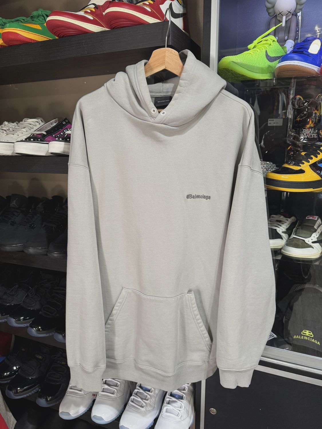 Balenciaga Hoodie Heather Grey size L • Pre-Owned [5505]