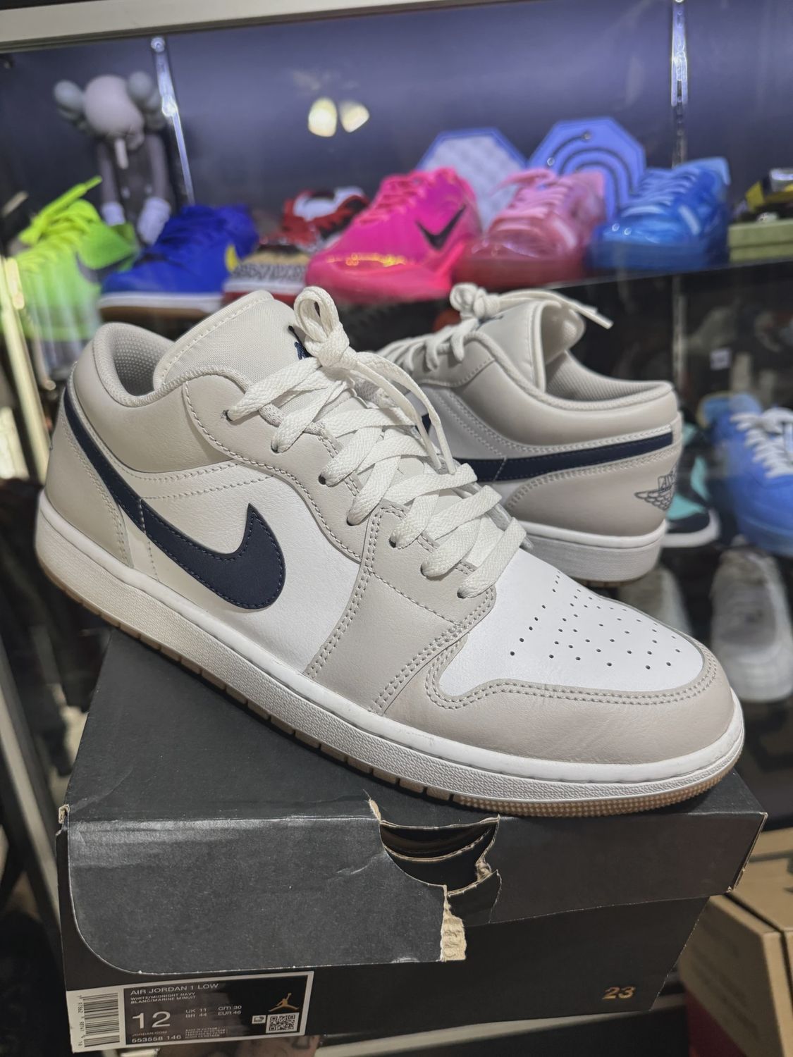 Jordan 1 Low Midnight Navy Neutral Grey • Pre-Owned [0091]