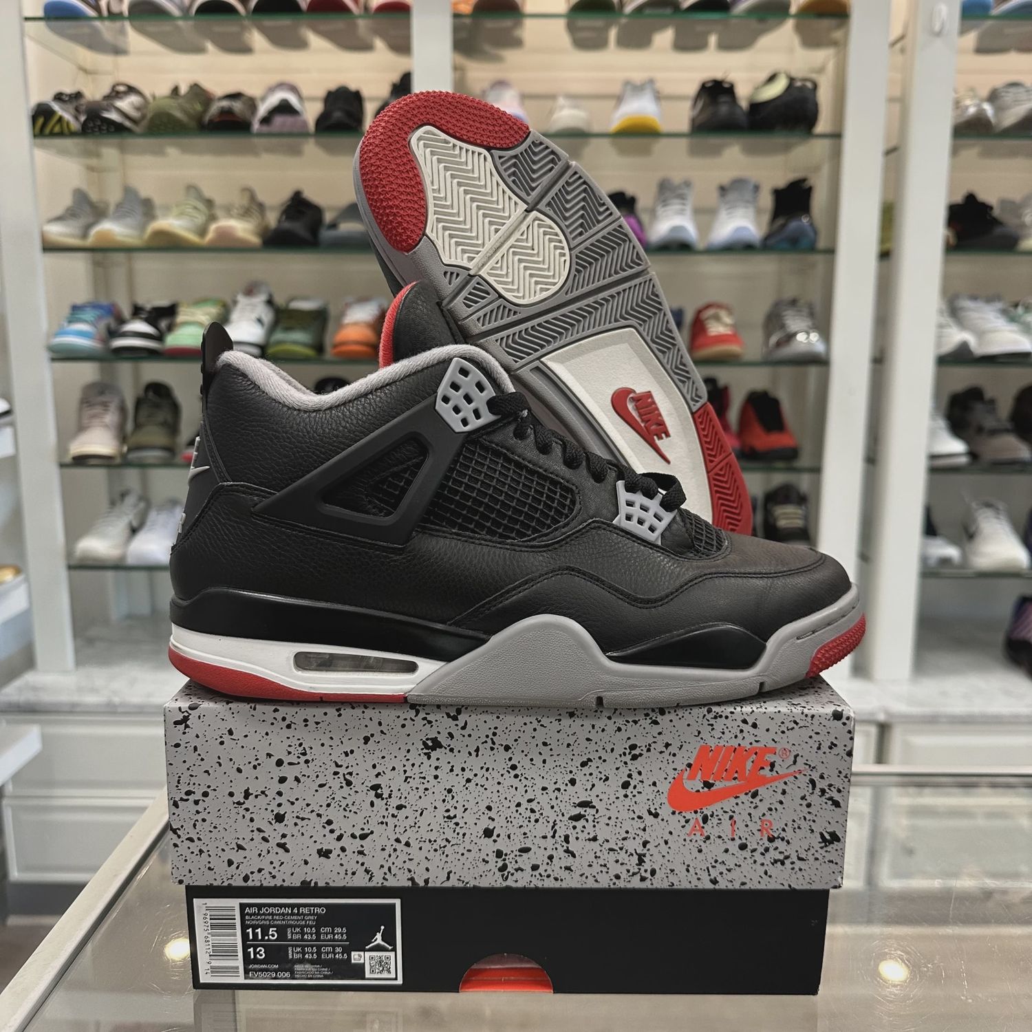 Air Jordan 4 Retro Black Red Reimagined • Pre-Owned [9808]