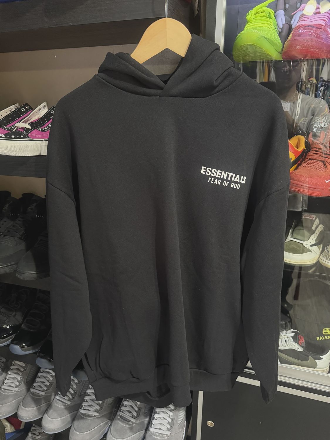 Essentials Black Hoodie • Brand New [7242]