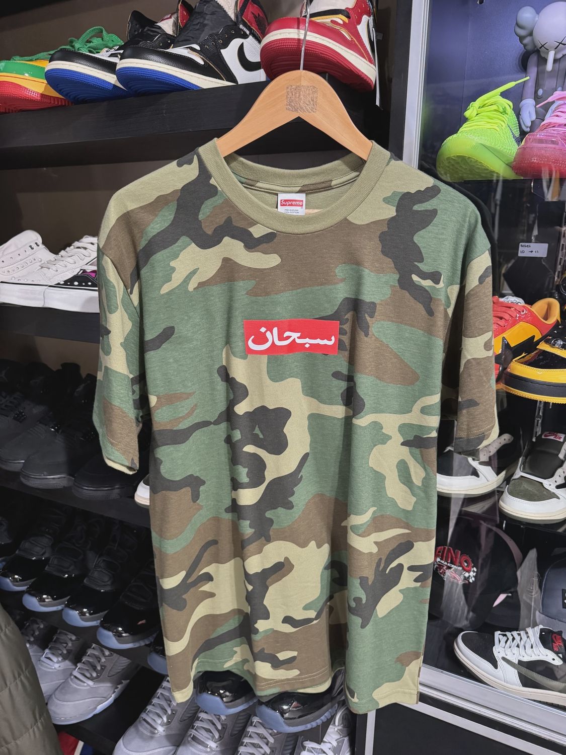 Supreme Arabic Box Logo Tee Woodland Camo size L • Brand New [3343]