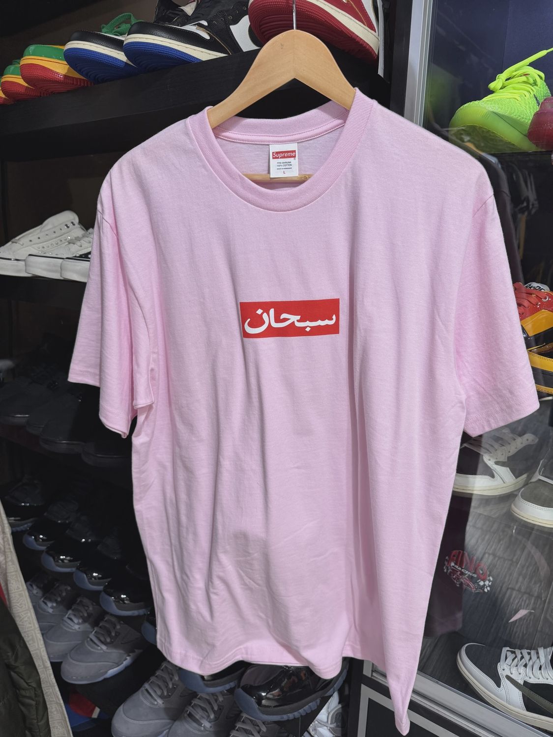 Supreme Arabic Box Logo Tee Light Pink size XL • Brand New [3411]