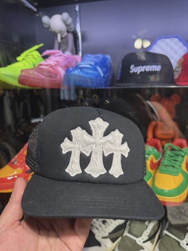 Chrome Hearts White Cemetary Cross CH Trucker Hat • Brand New [4652]