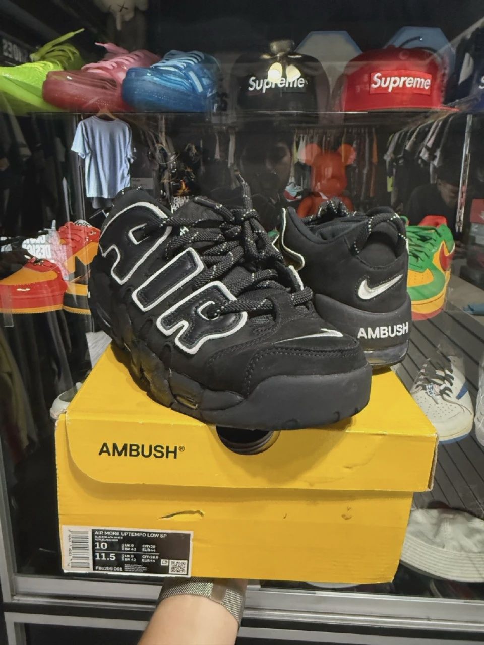 Nike Air More Uptempo Low AMBUSH Black • Pre-Owned [3521], Product Condition: Pre-Owned, Shoe Size: US M 10
