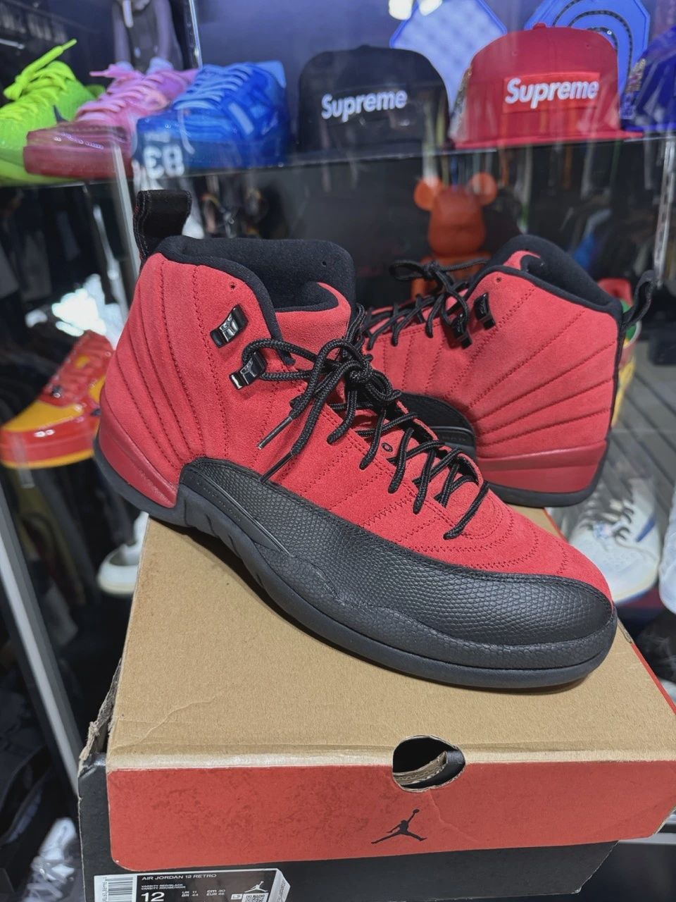 Air Jordan 12 Retro Reverse Flu Game • Pre-Owned [1972], Product Condition: Pre-Owned, Shoe Size: US M 12