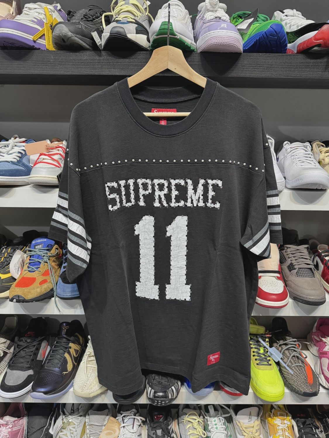 Supreme Studded S/S Football Top Black size XL • Brand New [2805]