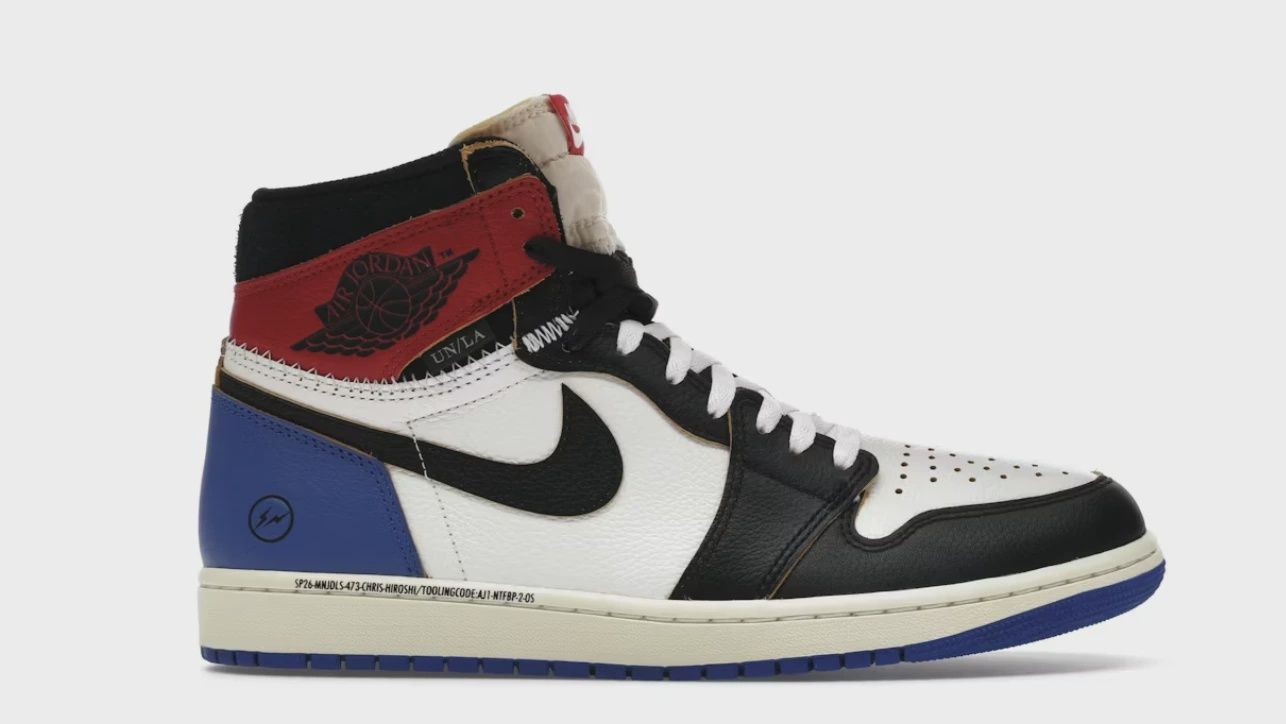 Air Jordan 1 Retro High Original SP Fragment  x Union LA Varsity Red Sport Royal Blue • Brand New [7145]