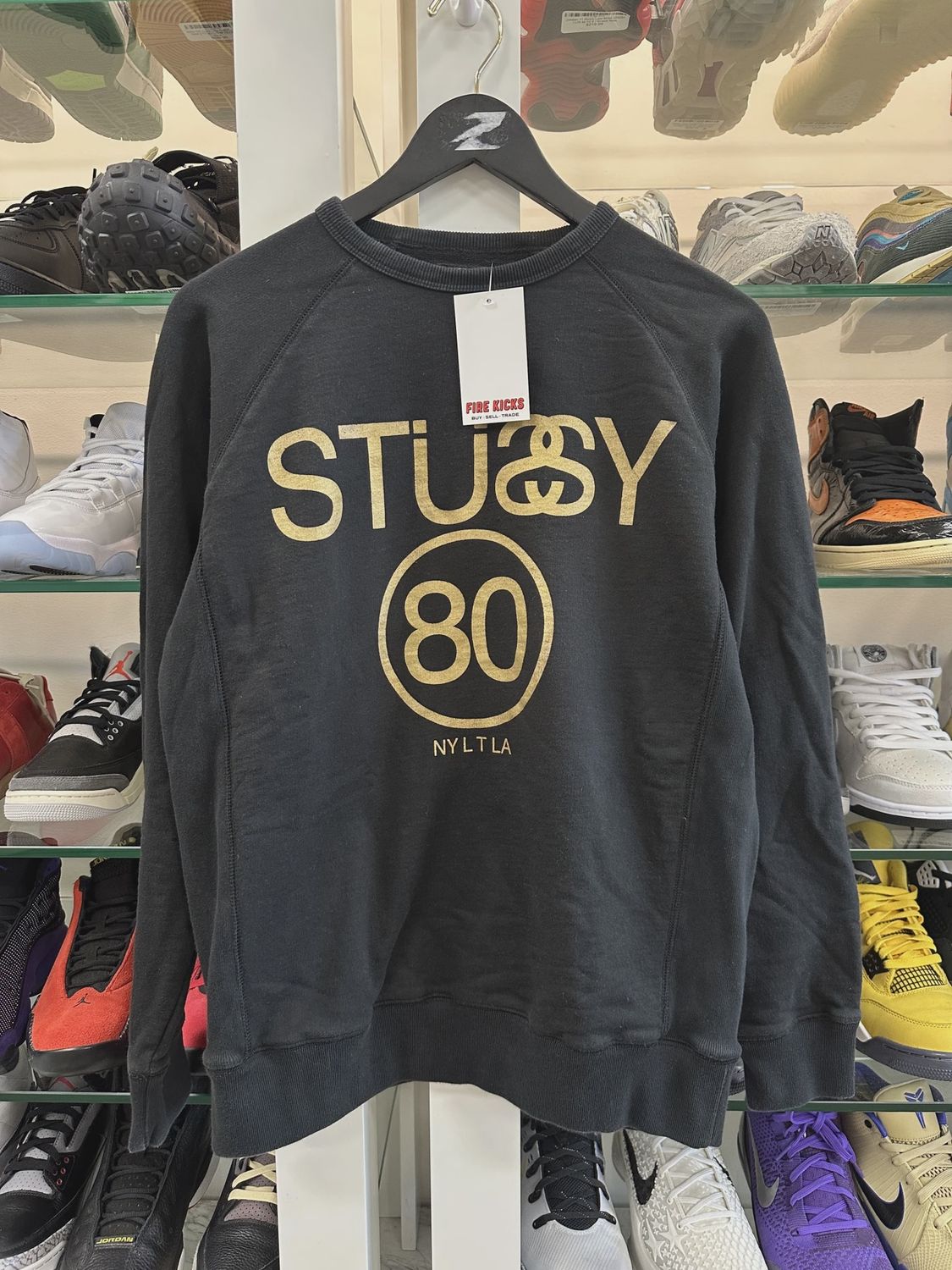 Stussy 80 crewneck sweater black • Pre-Owned [3911]
