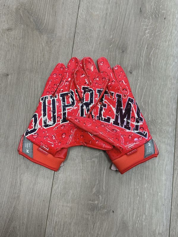 Supreme Nike Vapor Jet 4.0 Football Gloves Red • Pre-Owned [3403]