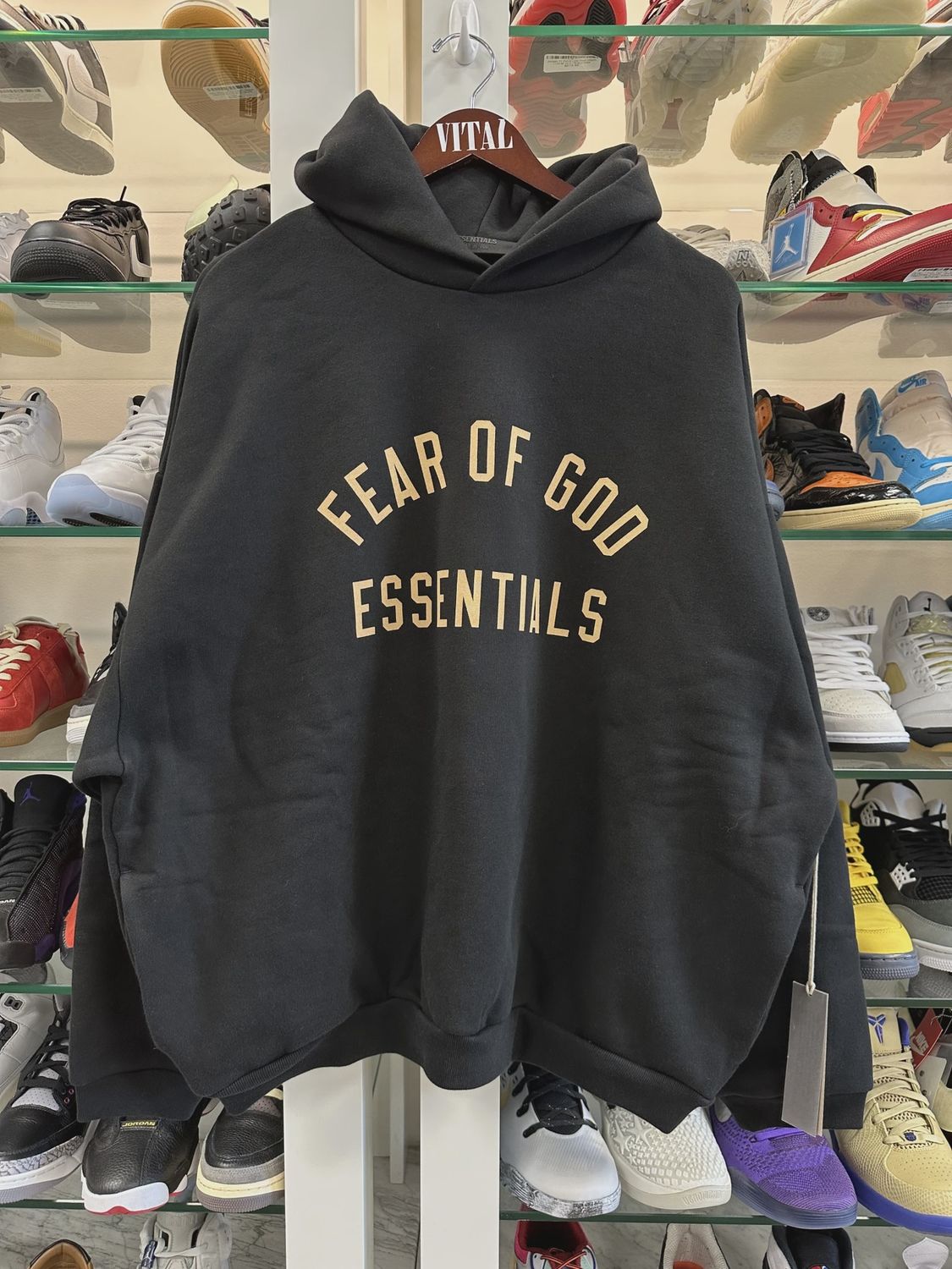 Essentials black hoodie • Brand New [7636]