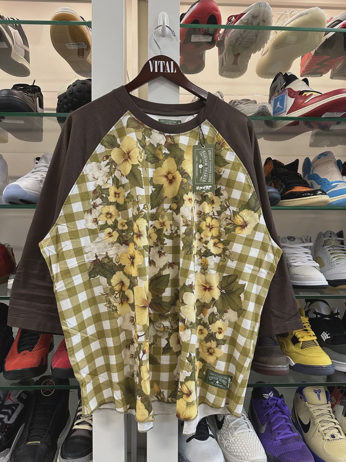 Denim Tears x Levi's Denim Tears Cotton Gingham Baseball Tee 'Multicolor' • Brand New [5493]