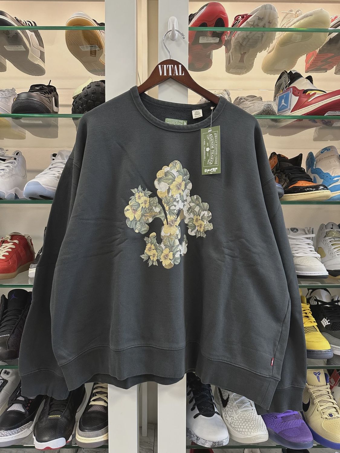 Denim Tears Cotton Fleur De-Lis Crewneck Charcoal • Brand New [0281]