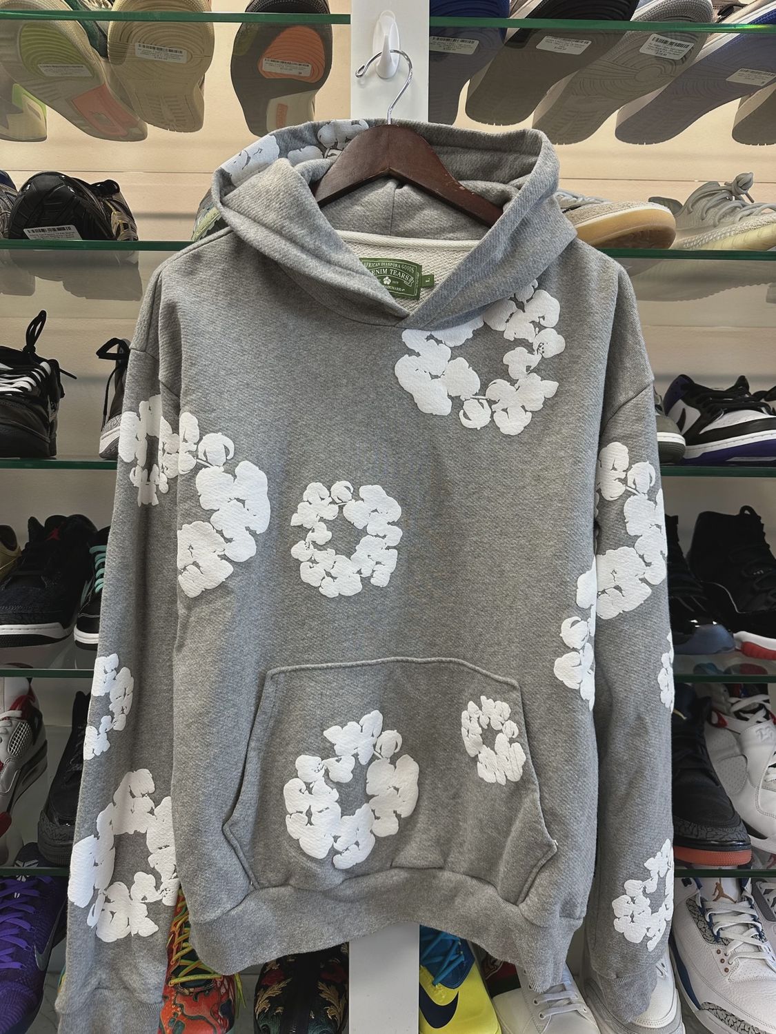 Denim tears gray  hoodie • Pre-Owned [7257]