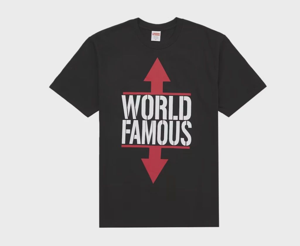 Supreme World Famous Tee Black size S • Brand New [8711]