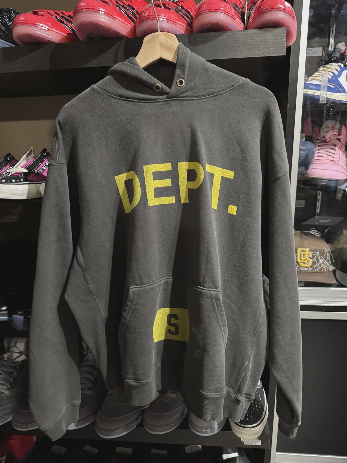 Gallery Dept Logo Hoodie Washed Grey Size S • Pre-Owned [2885]